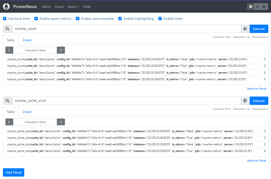 Multiple Cache Counters on Prometheus