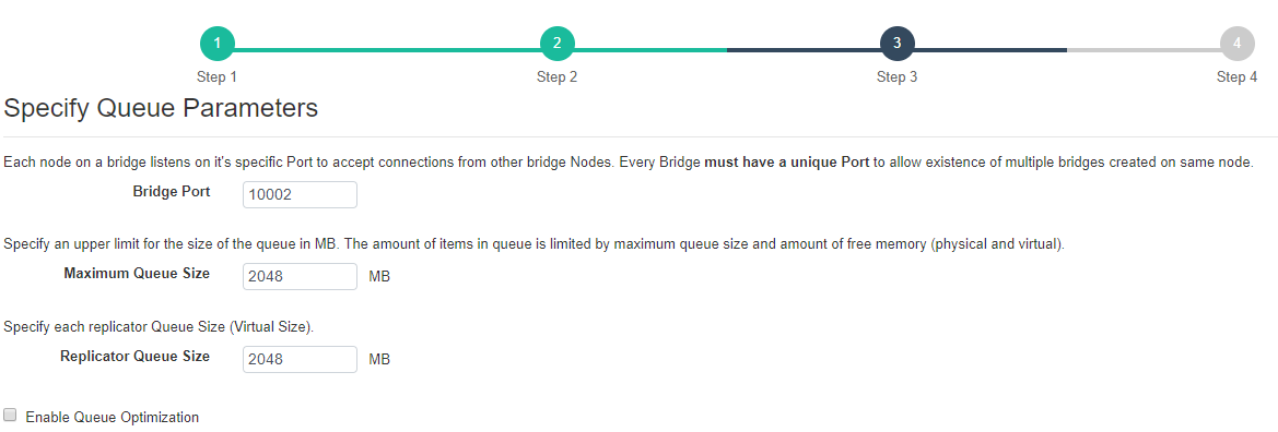 Queue Parameters Bridge Web