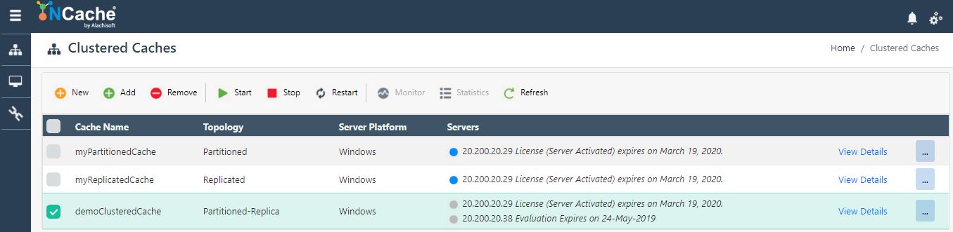 Select Cache to Start Web