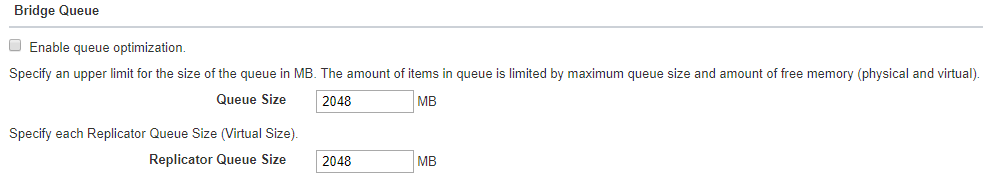 Change Queue Size Bridge Web