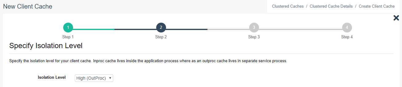 Enter Isolation Level Client Cache Web