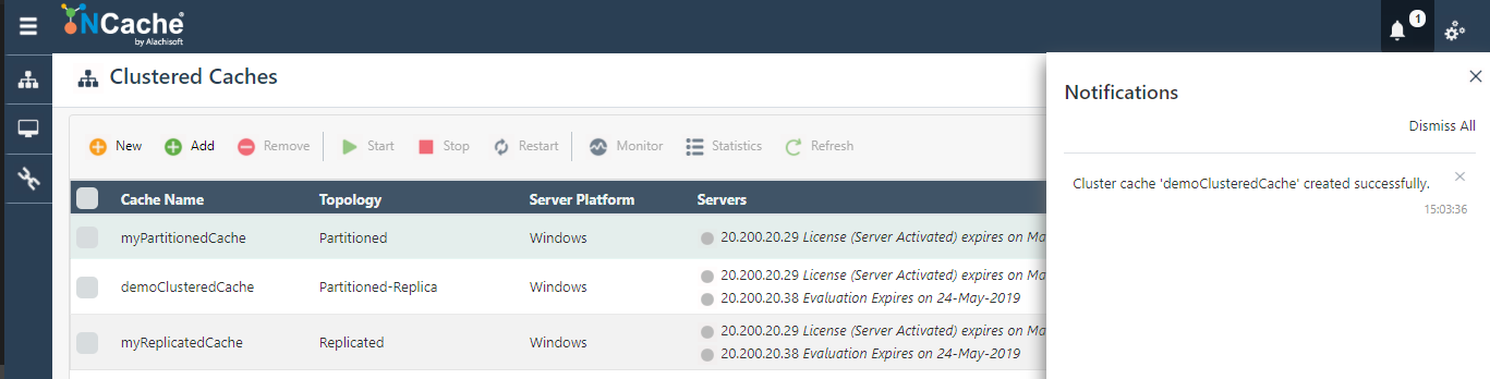 Clustered Caches List Web