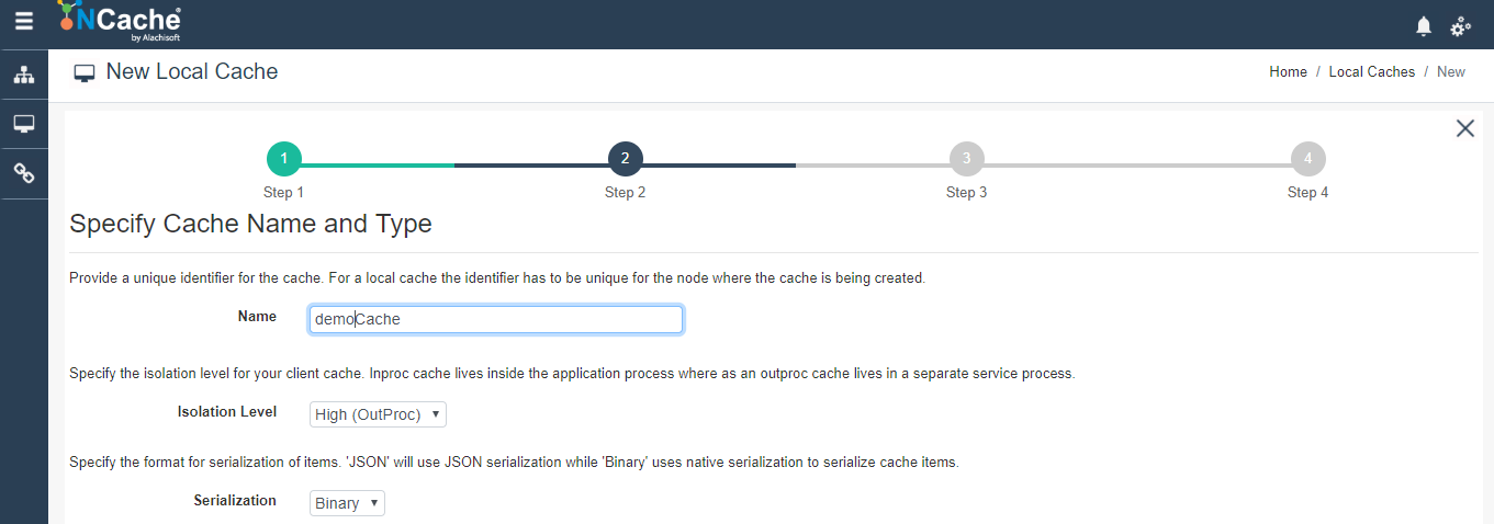 Specify Cache Name Web