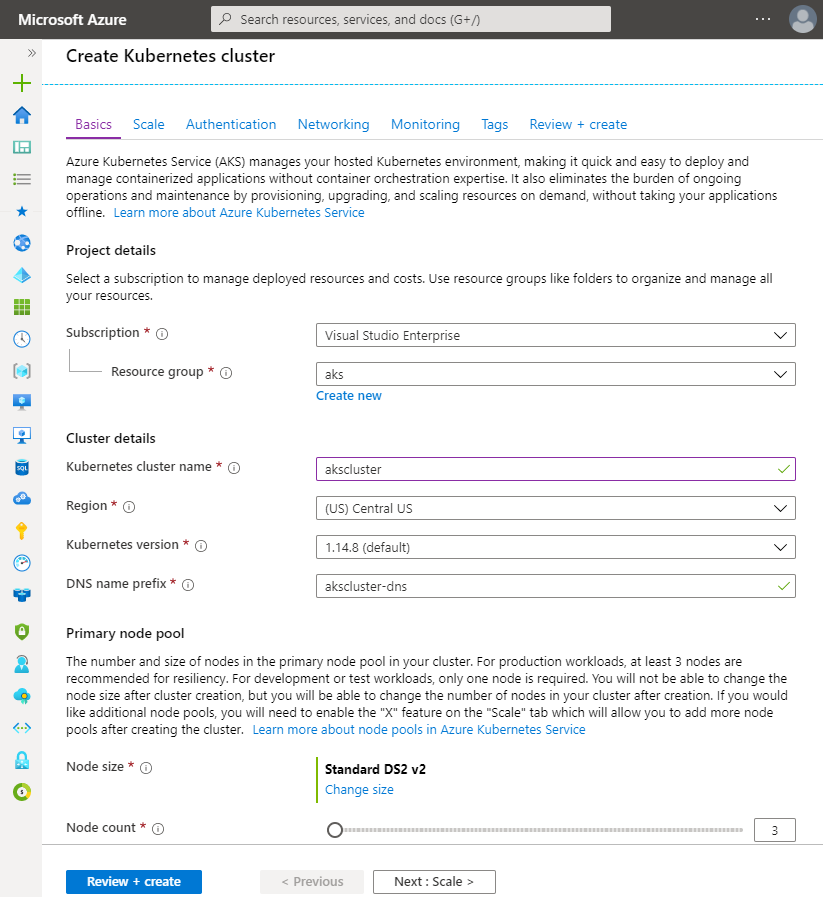 azure-portal-create-kubernetes-cluster-details