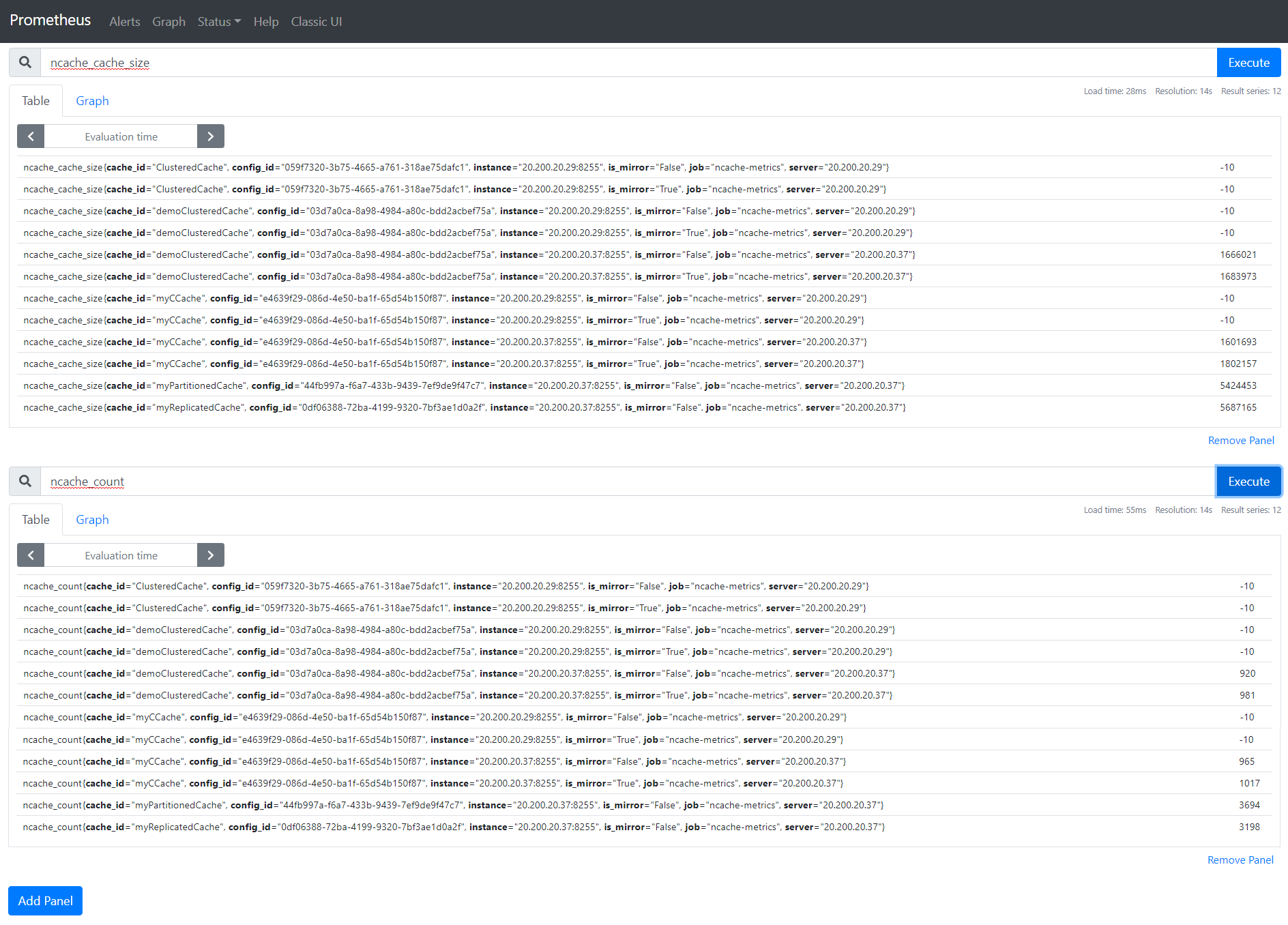 Multiple NCache Counters Monitor Prometheus Server