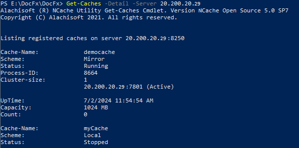 Verify Cache Start OSS