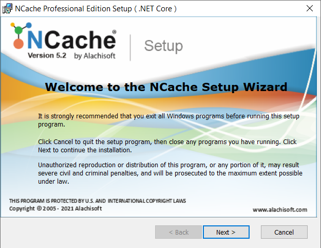 Welcome to NCache Install Wizard